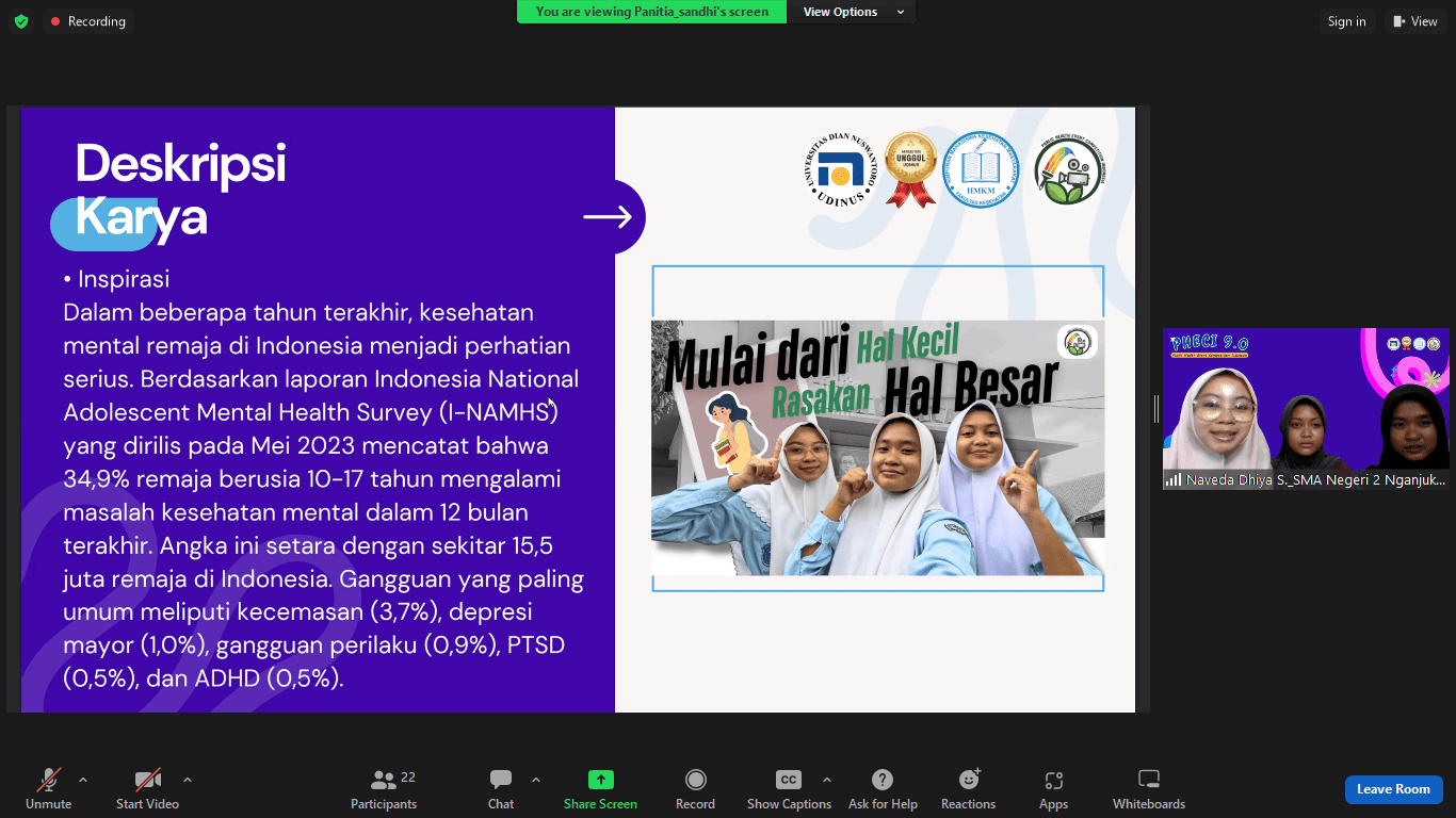Presentasi Finalis Video Edukasi dan Penilaian Juri